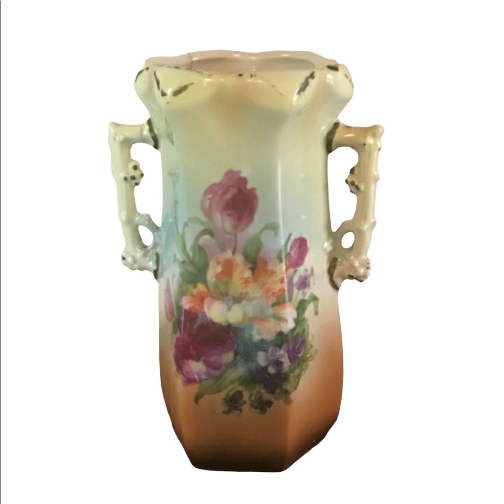 Vtg  CZECH PORCELAIN POTTERY VASE